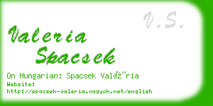 valeria spacsek business card